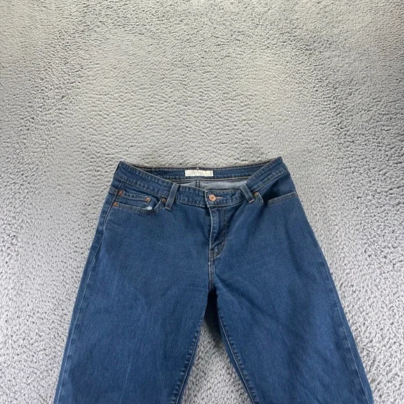 Levi's 515 Jeans Women 12 Blue Cotton Denim Capri Straight Leg Stretch Workwear - Picture 2 of 11